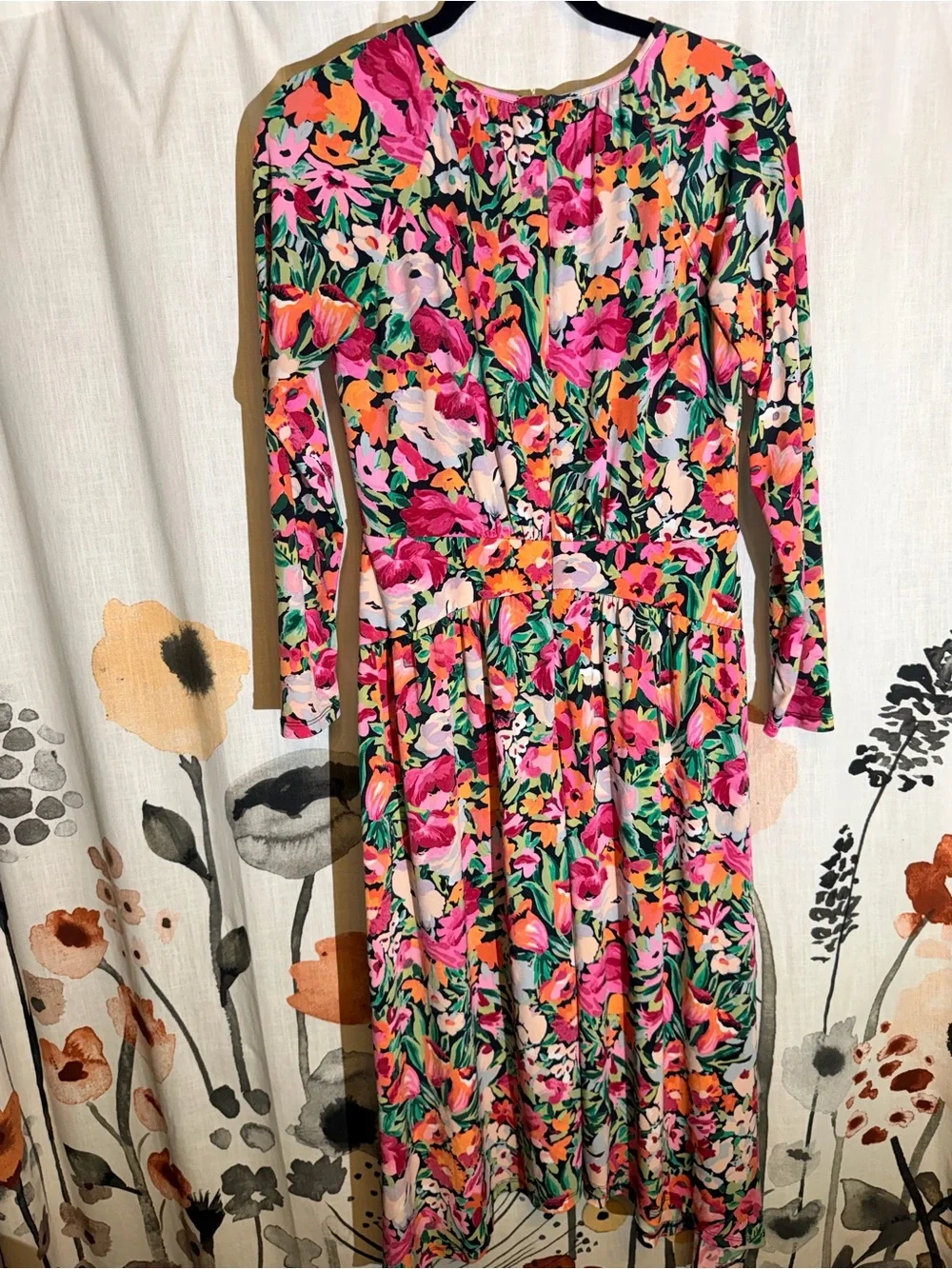 Maggy London Pink Floral Asymmetrical Handkerchief Hem Dress - Size 8